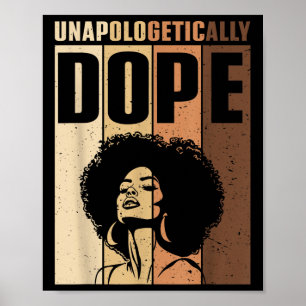 Poster Femme Afro sans s'excuser Noir Filles fortes Vin