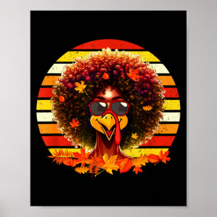 Poster Femme afro vintage rétro fière de la dinde de Than