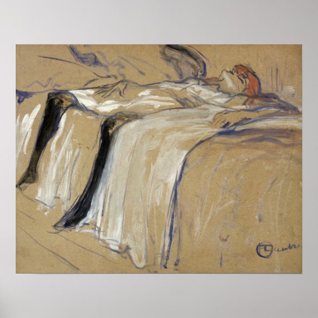 Poster Femme allongée sur son dos - Lassitude (Devant)