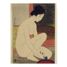 Femme après bain - Japonais Vintage Art Reprint