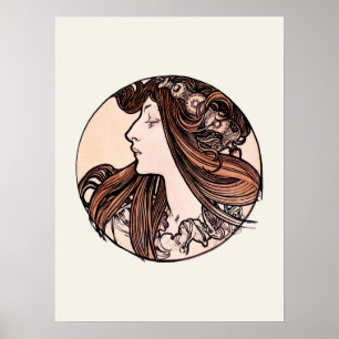 Poster Femme Art nouveau par Alphonse Mucha