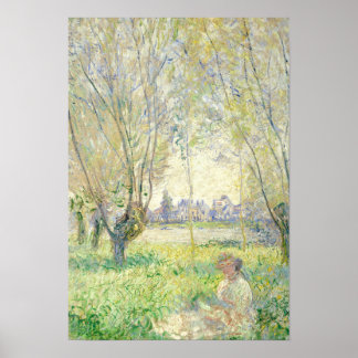 Poster Femme assise sous les saules - Claude Monet