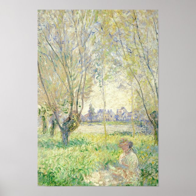 Poster Femme assise sous les saules - Claude Monet (Devant)