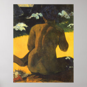 Poster Femme au bord de la mer par Paul Gauguin, Art Vint