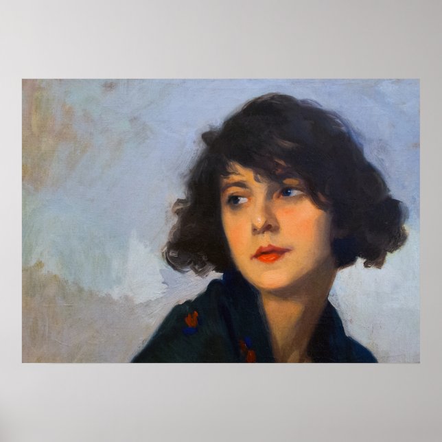 Poster Femme au châle vert, Cyprien Eugène Boulet (Devant)