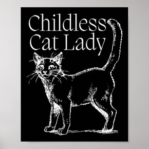 Poster Femme au chat sans enfant