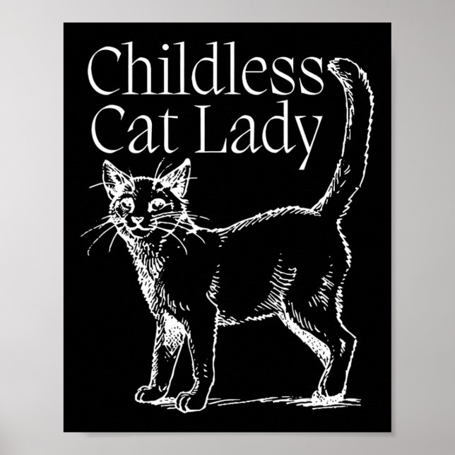 Poster Femme au chat sans enfant (Devant)