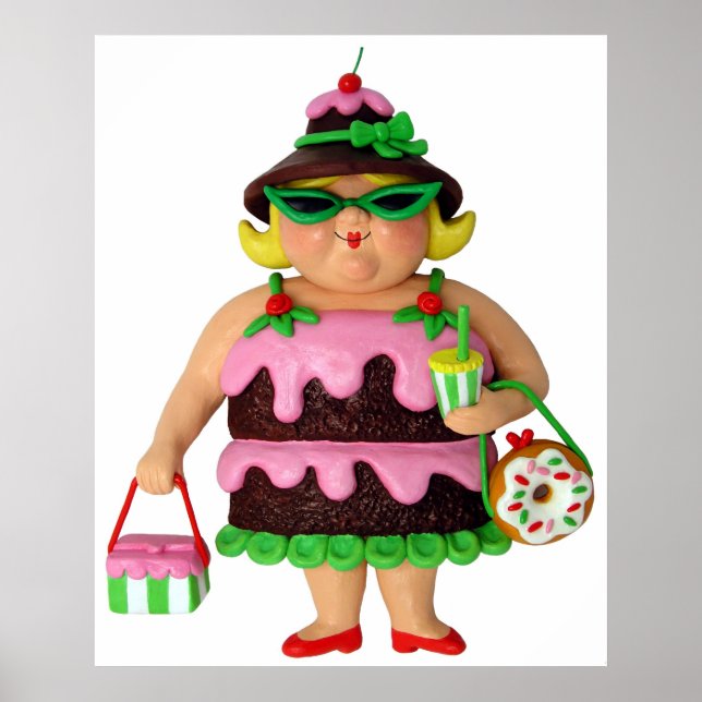 Poster Femme au gâteau (Devant)