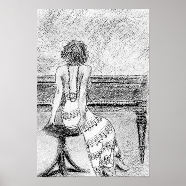 Poster Femme au piano (Devant)