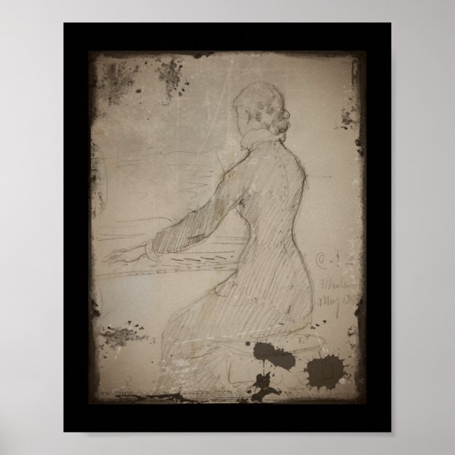 Poster Femme au piano (Dam Vid Piano) (Devant)