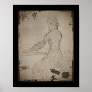 Poster Femme au piano (piano de Vid de barrage)