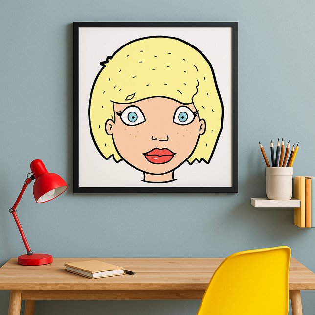 Poster Femme aux cheveux jaunes (Créateur téléchargé)