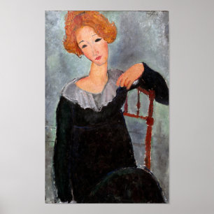 Poster Femme aux cheveux rouges, Modigliani