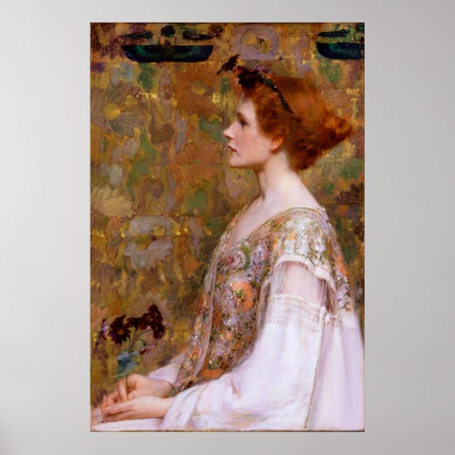 Poster Femme aux cheveux rouges par Albert Herter (Devant)