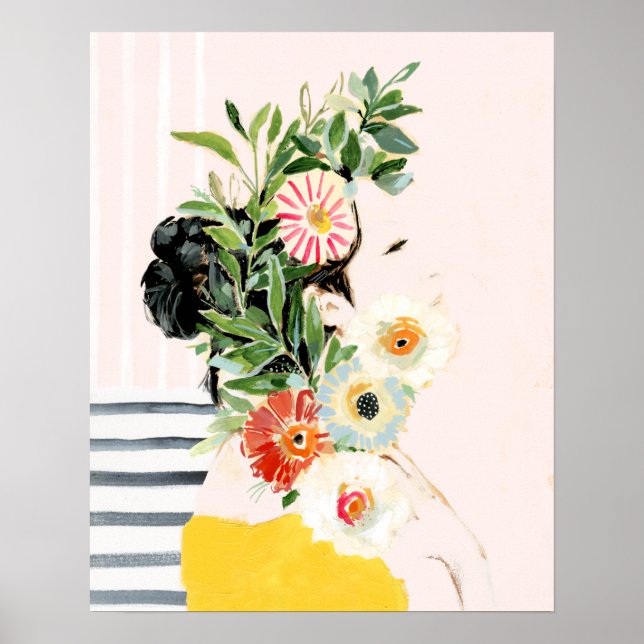 Poster Femme aux fleurs (Devant)