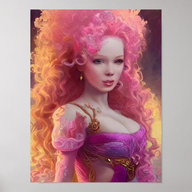 Poster Femme aux gros cheveux (Devant)