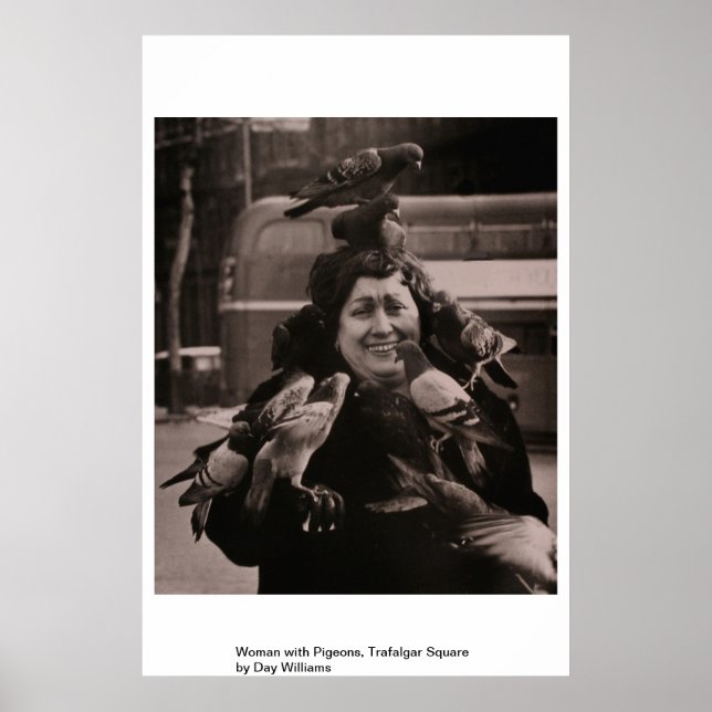 Poster Femme aux pigeons, Carré de Trafalgar (Devant)