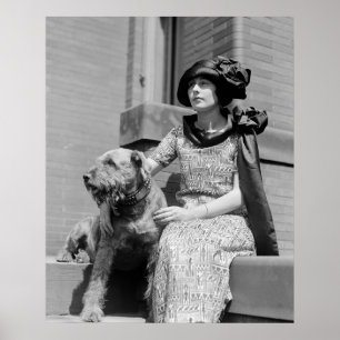 Poster Femme avec chien, années 1920