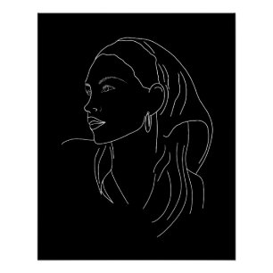 Poster Femme avec Écharpe