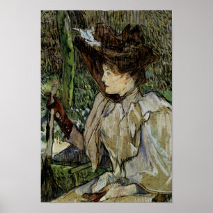 Poster Femme avec gants par Toulouse-Lautrec