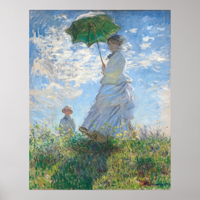 Poster Femme avec parasol - Claude Monet Fine Art (Devant)