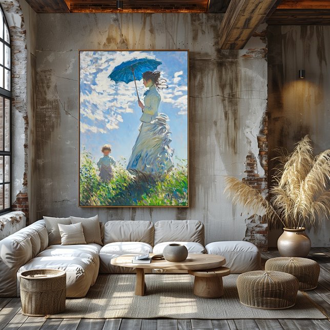 Poster Femme avec parasol et enfant - Art impressionniste (Créateur téléchargé)