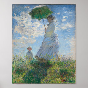 Poster femme avec parasol madame monet et son fils