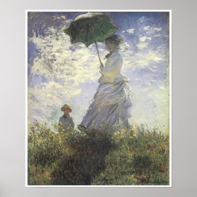 Poster Femme Avec Parasol - Madame Monet & Son Fils (Devant)
