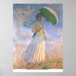 Poster Femme avec parasol par Claude Monet