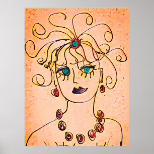 Poster Femme avec un collier