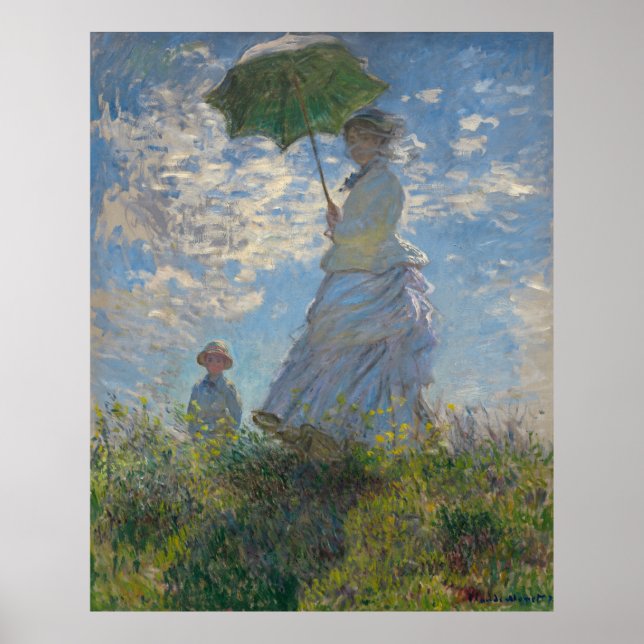 Poster Femme avec un parasol (Devant)