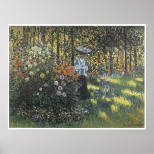 Poster Femme avec un parasol dans le jardin à Argenteuil