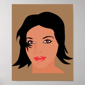 Poster femme beau visage jolie fille