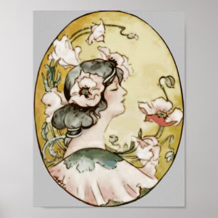 Poster Femme beauté charme élégance portrait