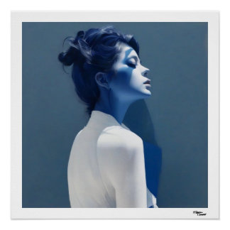 Poster Femme bleue