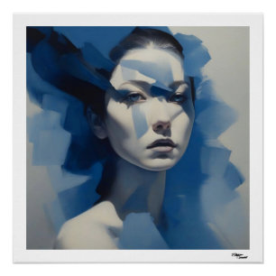 Poster Femme bleue