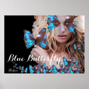 POSTER FEMME BLEUE BUTTERFLY