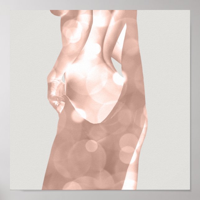Poster Femme Body Rose Rose Grey SPA Studio Beauté (Devant)