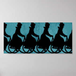 Poster Femme Casquette vintage de l'Écarpe de Vélo