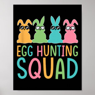 Poster Femme chasse aux oeufs Squad Famille de l'équipage