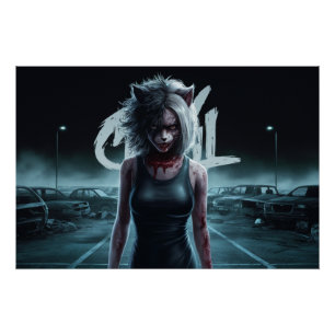 Poster Femme Chat