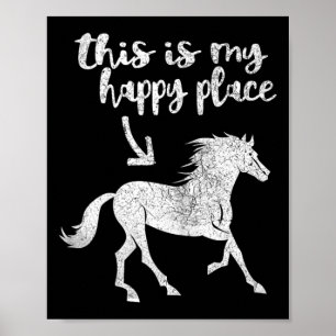 Poster Femme Cheval Cute Riding Tee - Horseback Happy Pla