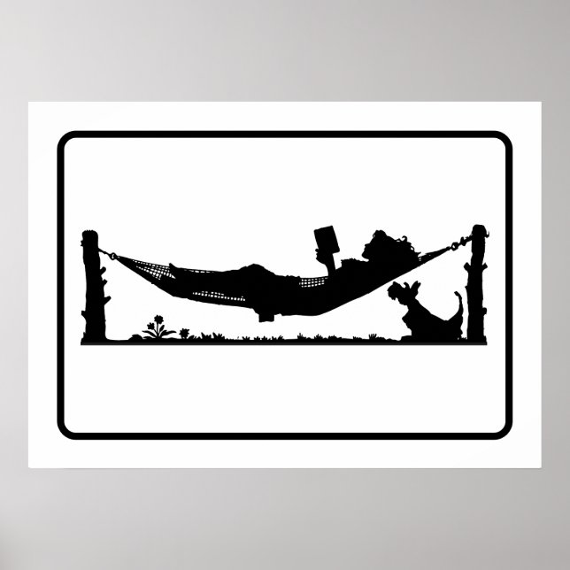 Poster Femme contemporaine moderne sur Hammock Reading Po (Devant)