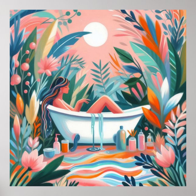 Poster Femme dans la baignoire (Devant)