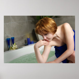 Poster Femme dans la salle de bain 