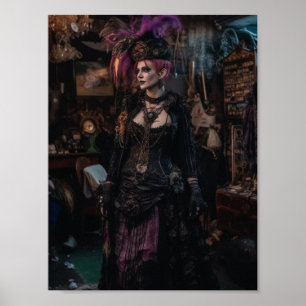 Poster Femme dans le magasin de costumes