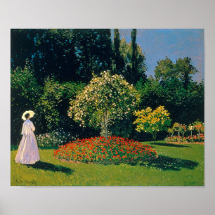 Poster Femme dans un jardin, Monet