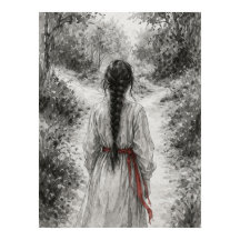 Femme dans une scène de chemin forestier
