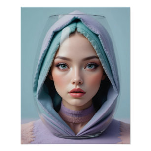 Poster Femme d'art de sable faciale