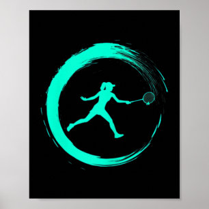 Poster Femme de badminton fille sport passe-temps cercle 